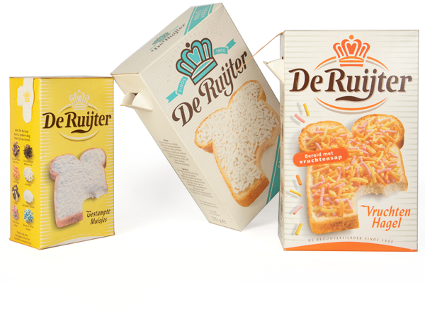 Imballaggio packaging astuccio ecologico con beccuccio erogatore richiudibile per Dolci e decorazioni dolciarie