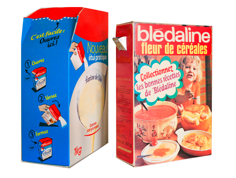 Imballaggio packaging astuccio ecologico con beccuccio erogatore richiudibile per Farine